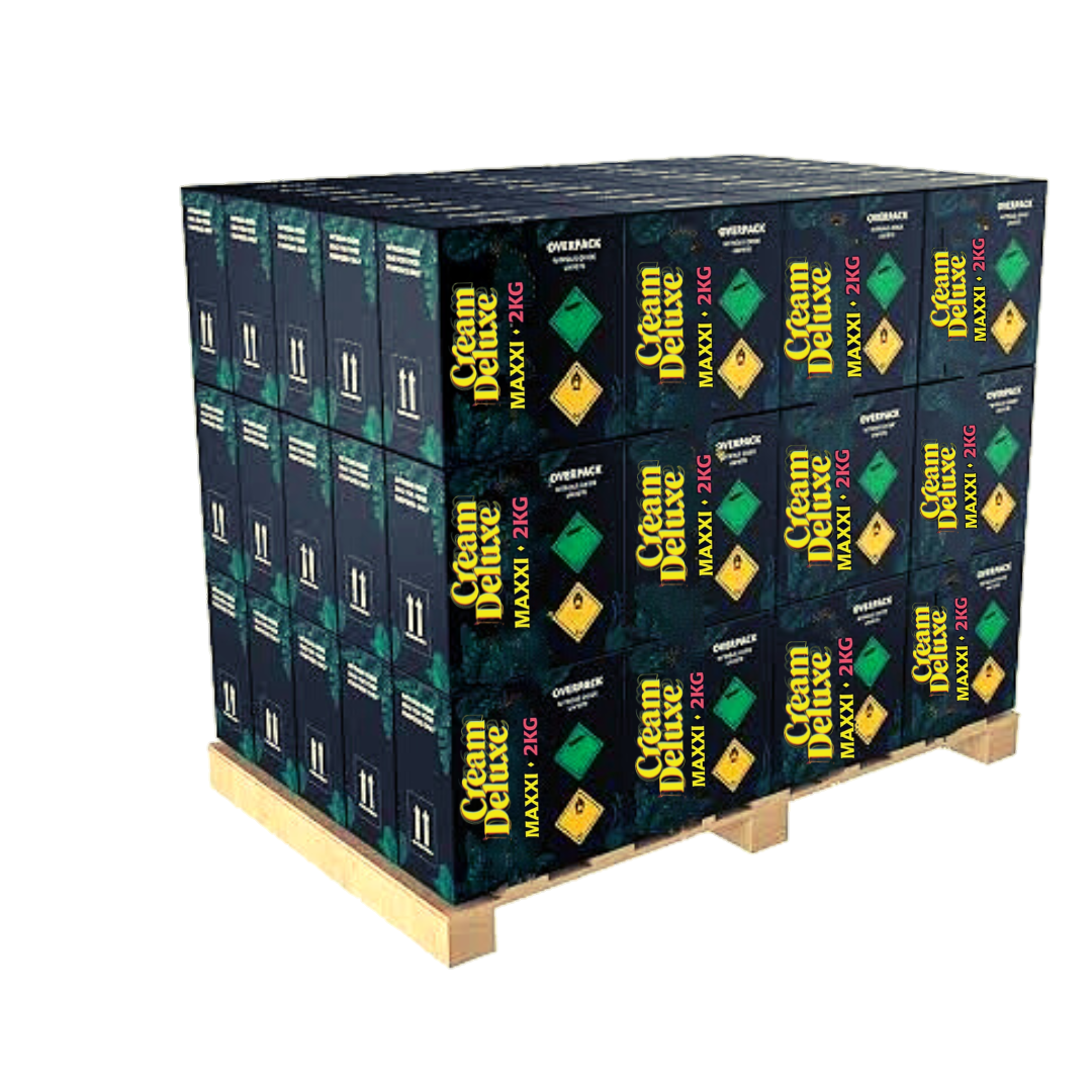 Cream Deluxe Maxxi 2kg Laughing Gas Pallet by 84 Carton Wholesale Best Prices